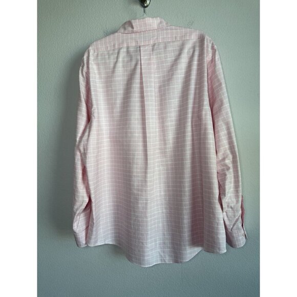 Brooks Brothers Mens Regent Pink Button Long Sleeve Shirt Non Iron Polo Shirt XL - Picture 4 of 16